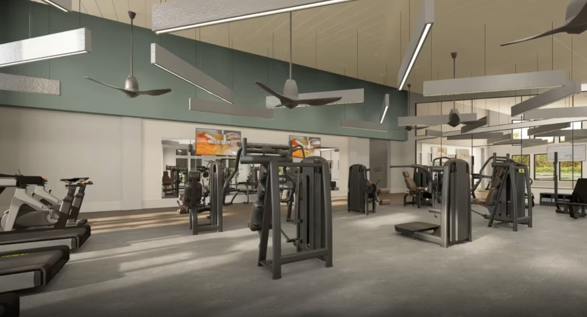 Make room for movement. Builder rendering · Planned fitness space